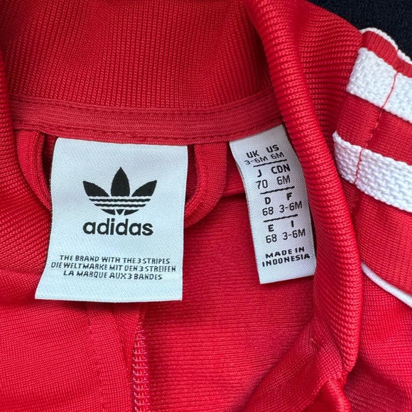 Adidas Infant Red Tracksuit - Picture 2 of 4